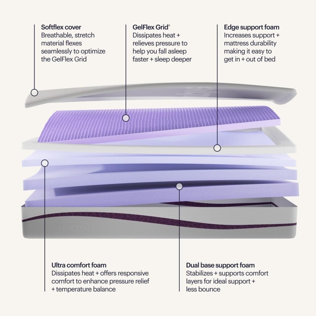 King size purple mattress for better sleep